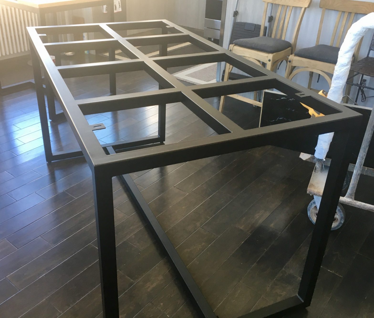 1 1/2" square powder coat steel table base