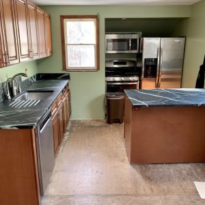 Pacific Soapstone countertop with custom backsplash and runnelsc 