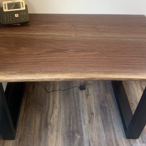 Bookmatch Black Walnut Desk with Live Edge 