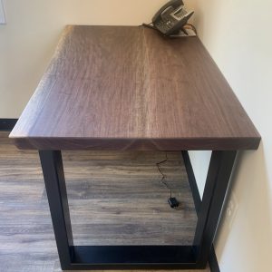 Bookmatch Black Walnut Desk with Live Edge 