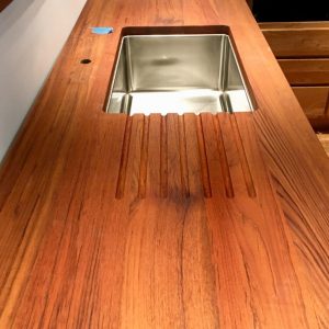 Teak Countertop with Custom Drainboard 