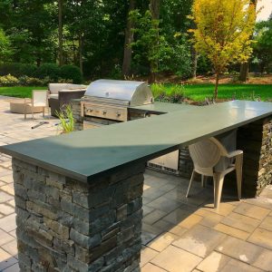 4cm Grey Slate Outdoor grill and bartop 