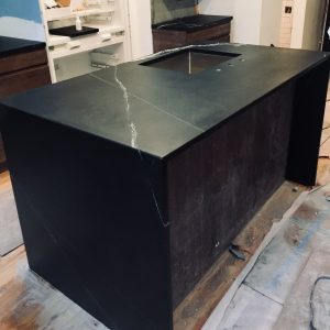 Churchill Soapstone Island With Custom Waterfall Edge (Brooklyn,NY) 