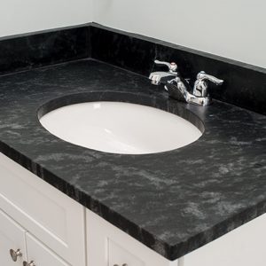 Beleza Soapstone Vanity/Countertop and Backsplash 