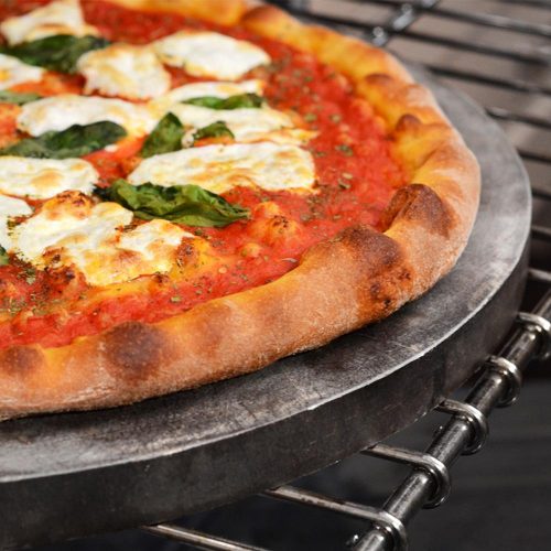 Soapstone Pizza Stone cooking on grill