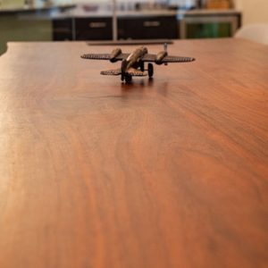 Black Walnut Conference Table Closeup – Princeton NJ Airport 