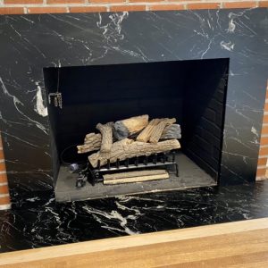 Noire Slate/Soapstone Fireplace Surround and Hearth 