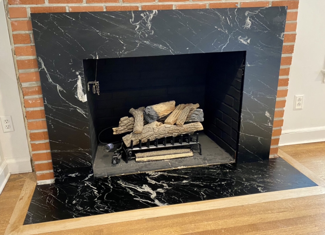 Noire Slate/Soapstone Fireplace Surround