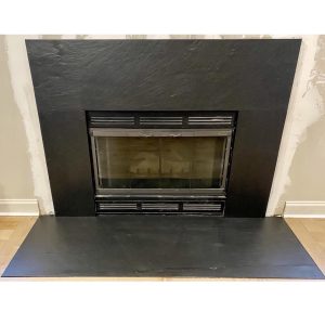 VALONGO BLACK™ slate fireplace surround and Hearth 