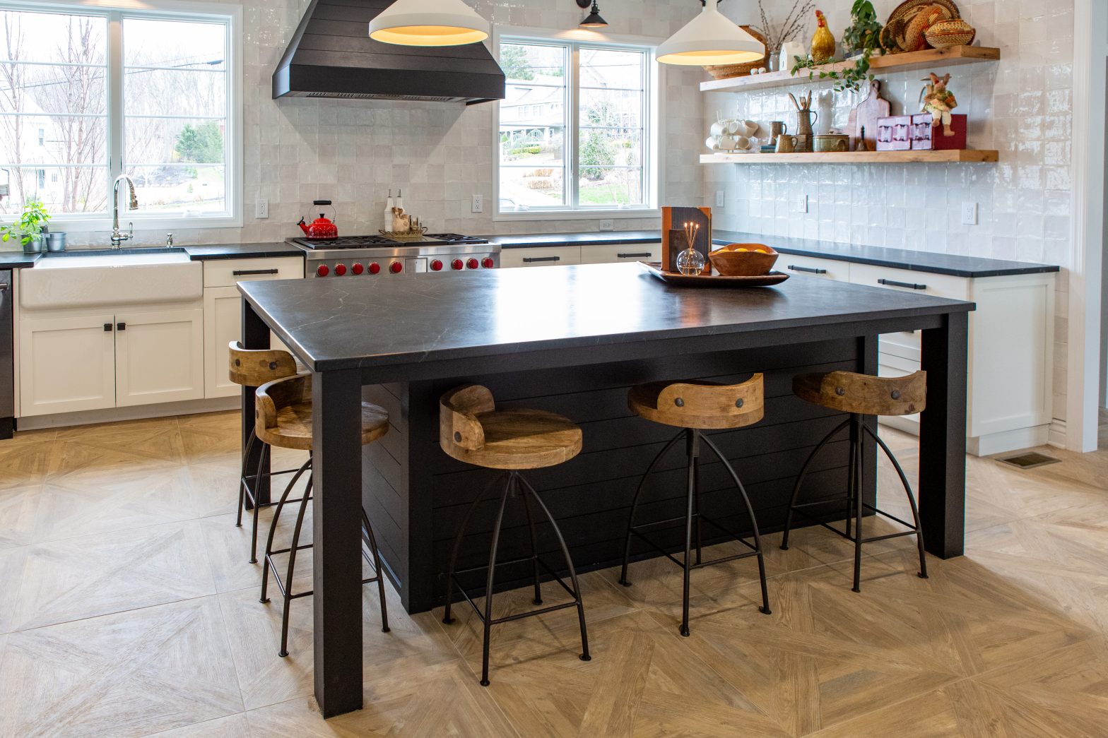 P.A. Soapstone countertops with oversized Island