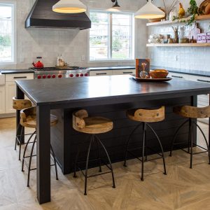 P.A. Soapstone countertops with oversized Island 