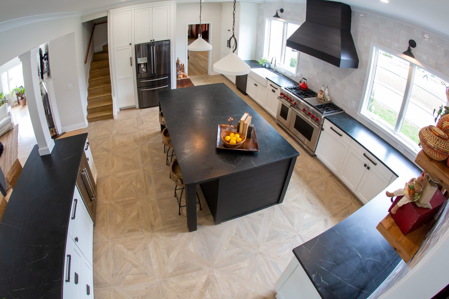 P.A. Soapstone countertops with oversized Island