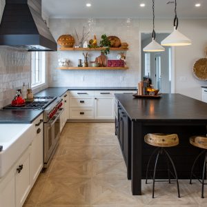 P.A. Soapstone countertops with oversized Island 