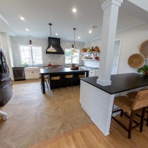 P.A. Soapstone countertops with oversized Island and peninsula 