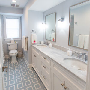 Honed White Cherokee Marble Bathroom Countertop with Double Sink 