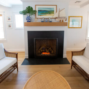 Honed VALONGO BLACK™ Slate Fireplace Surround and Hearth 