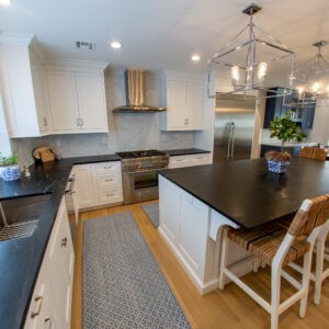 Noire Slate/Soapstone Countertops with oversized island  -Mantoloking,NJ 