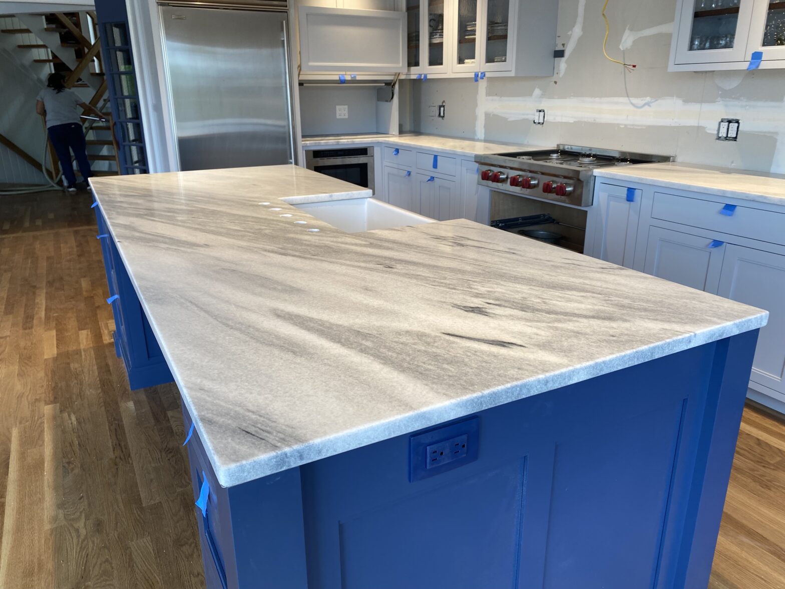 Honed White Cherokee Marble - Rye, NY