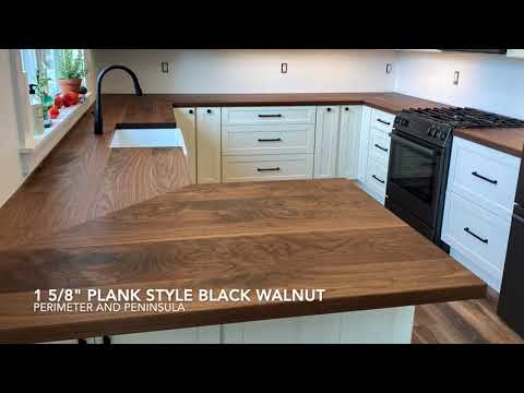 Custom Plank-Style Black Walnut Countertop