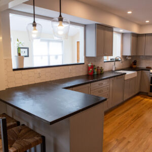 Charcoal kitchen island ivory glow modern harvest haven 