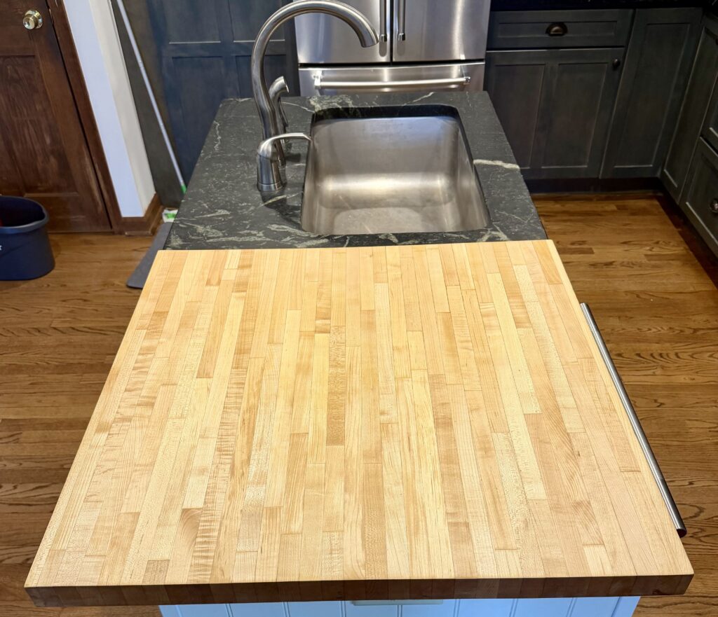 Finished soapstone countertop sealed with soapstone wax in Westfield