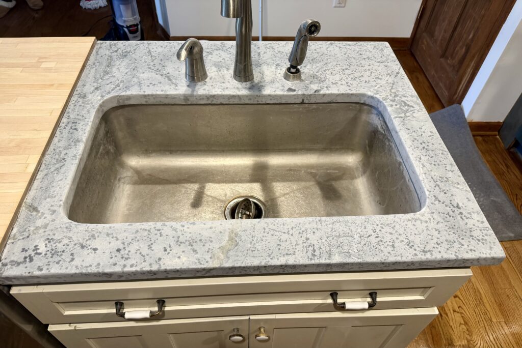 Sanded soapstone surface with smooth finish in Westfield