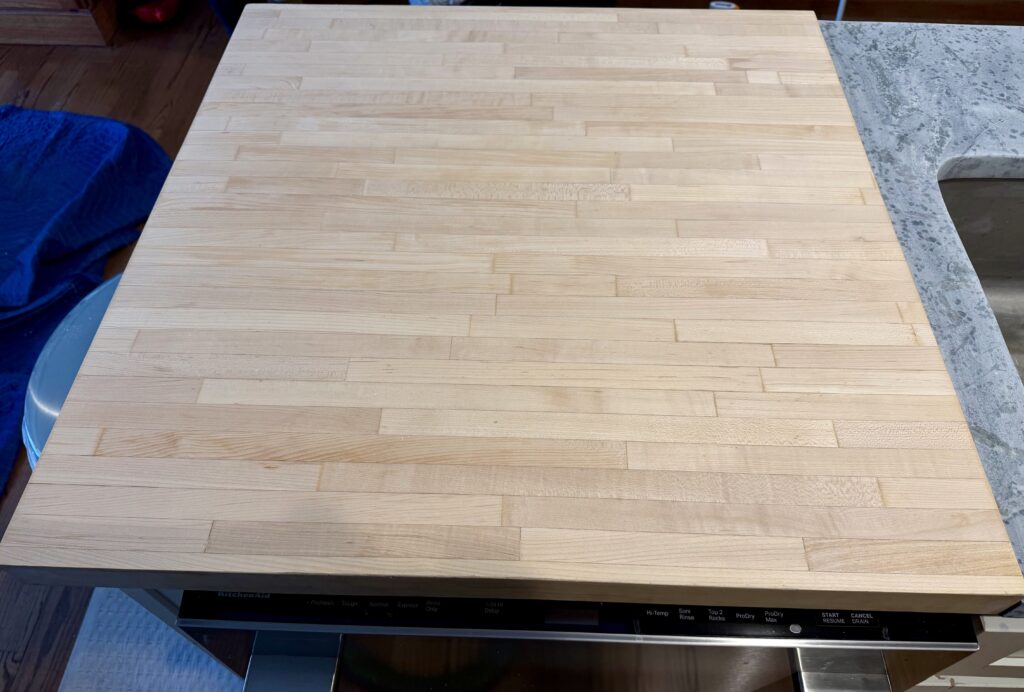 Soapstone slab after sanding preparation in Westfield