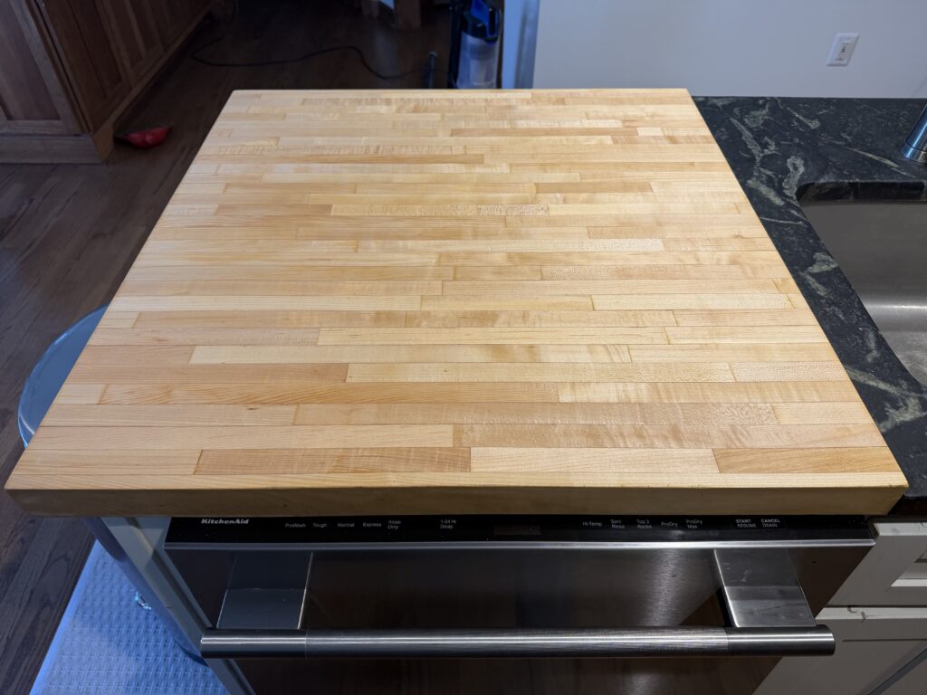 Soapstone surface after refinishing with original wax in Westfield