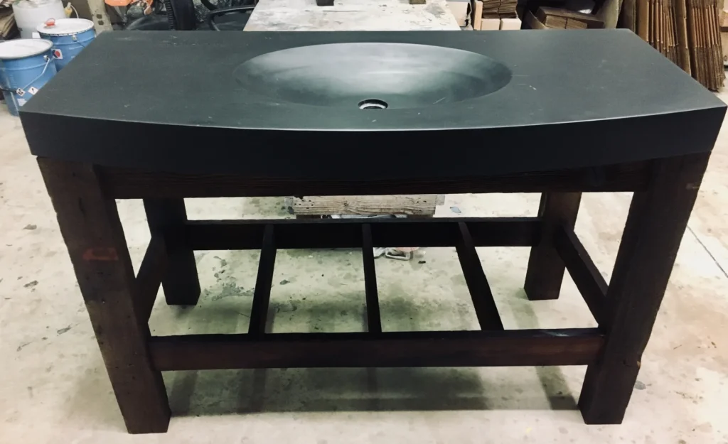 Huge custom VALONGO BLACK™ slate solid block sink